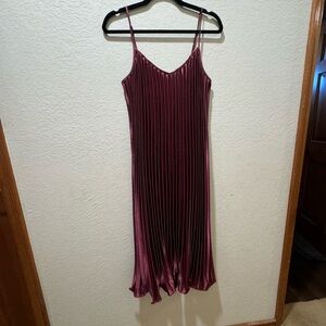 Dress Forum Wine Pleated Midi Dress